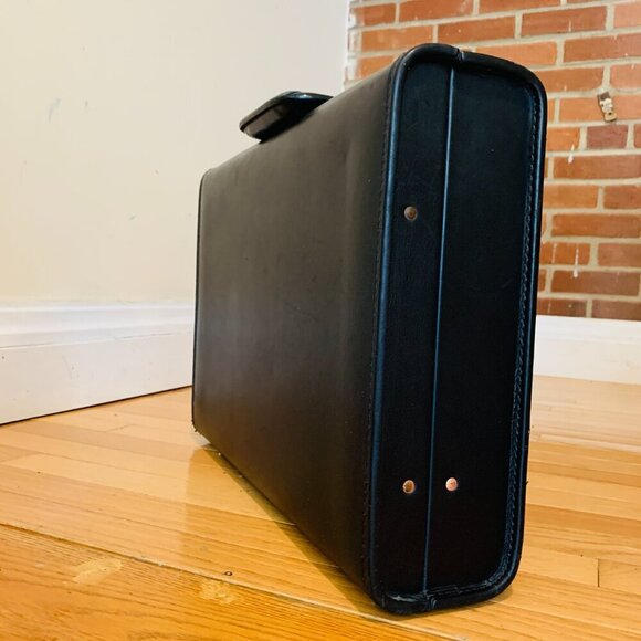 Coach Black Leather Hard Sided 4.5" Briefcase Rare Nos Vintage Made In The USA. - Picture 14 of 16